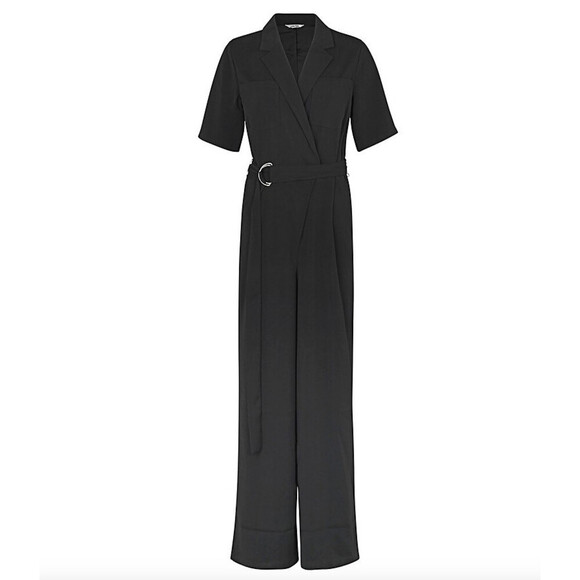 MbyM Women's Tori Short Sleeve Belted Jumpsuit In Black Size M $159 - Picture 4 of 9